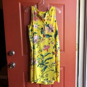 Yellow floral print dress